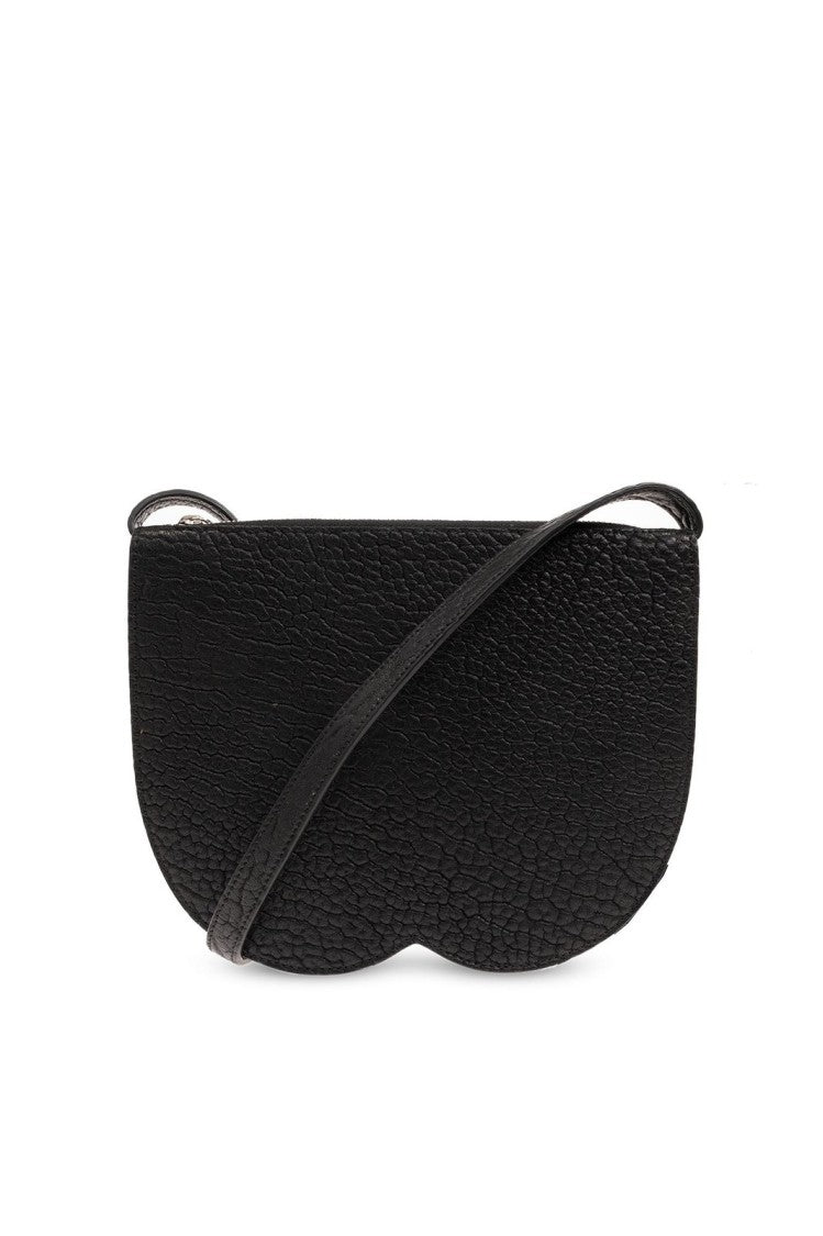 Burberry Textured Leather Clutch With Scalloped Edge