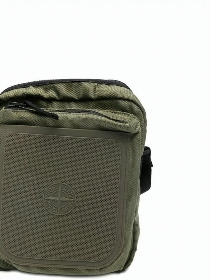 Stone Island Olive Green Nylon Panama Accessory Pouch With Embossed Logo