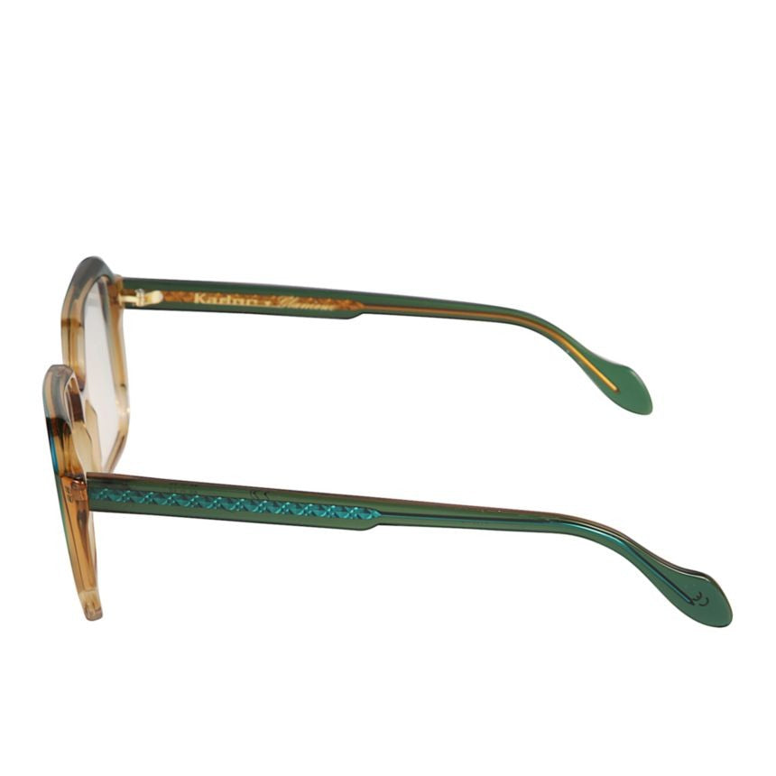 Kador Lizzy Geometric Frame Sunglasses With Textured Temples