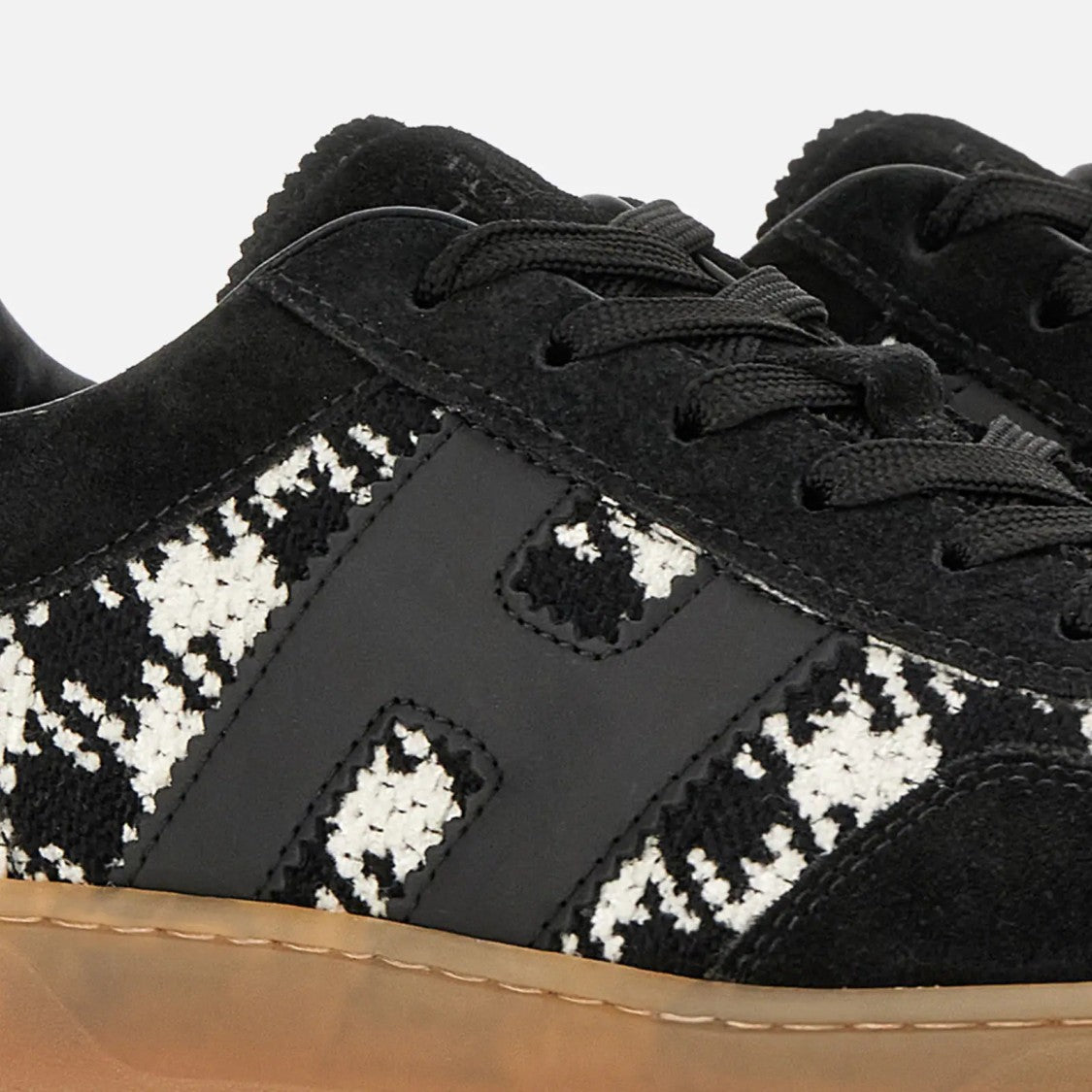 Hogan Houndstooth Suede Low-Top Sneakers