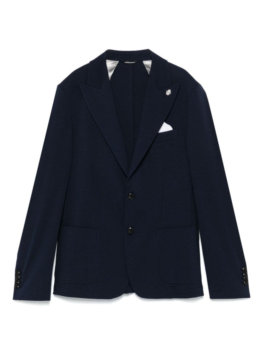 Daniele Alessandrini Blue Jacket With Classic Lapel