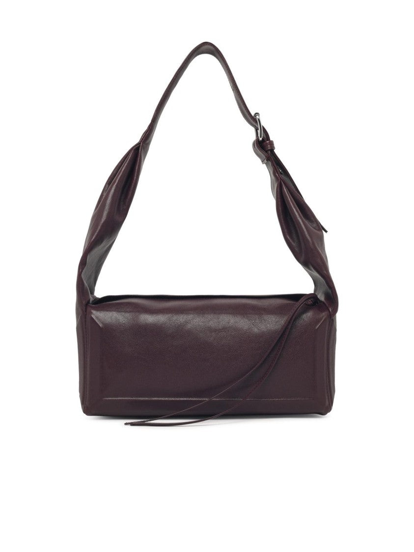 Maison Margiela Medium 'Box East West' Burgundy Leather Shoulder Bag