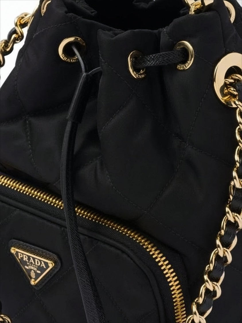 Prada Compact Quilted Nylon Shoulder Bag