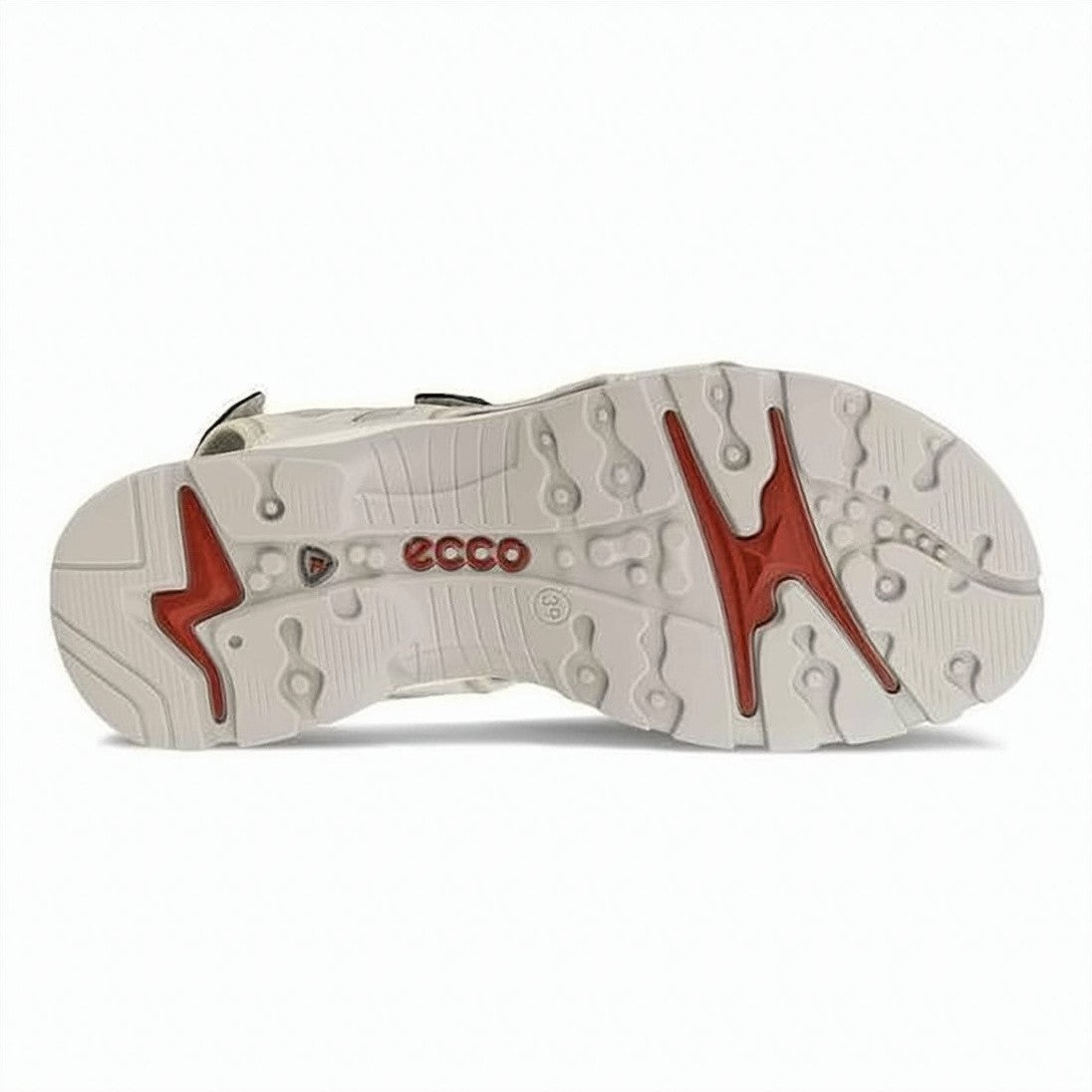 Ecco Sturdy Rubber Sole Sandals With Adjustable Leather Straps