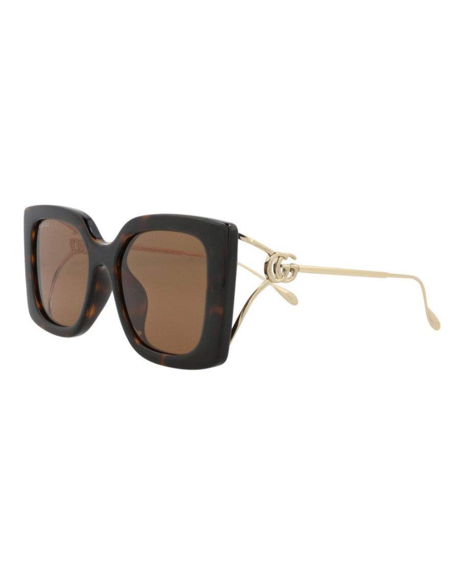 Gucci Square-Frame Non-Polarized Sunglasses With Double-G Logo Accents