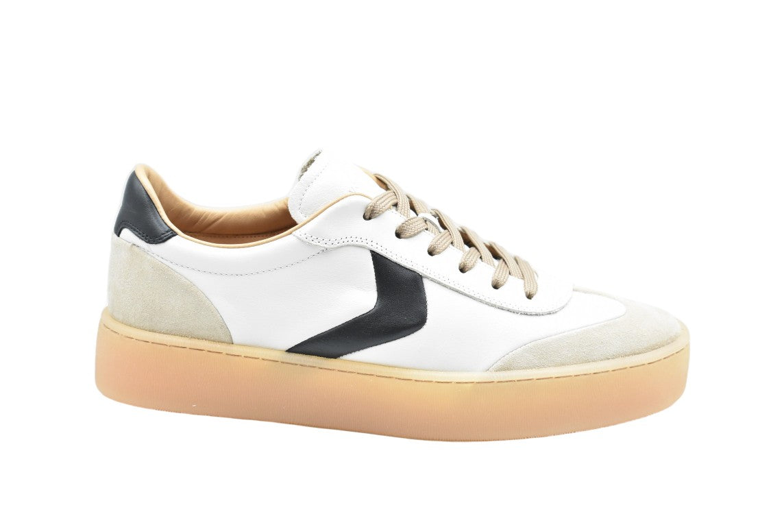 Voile Blanche Milk-Beige Suede And Leather Sneakers