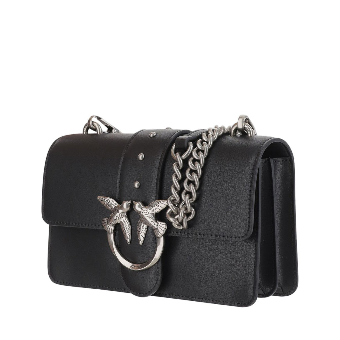 Pinko Love One Mini Black Leather Shoulder Bag