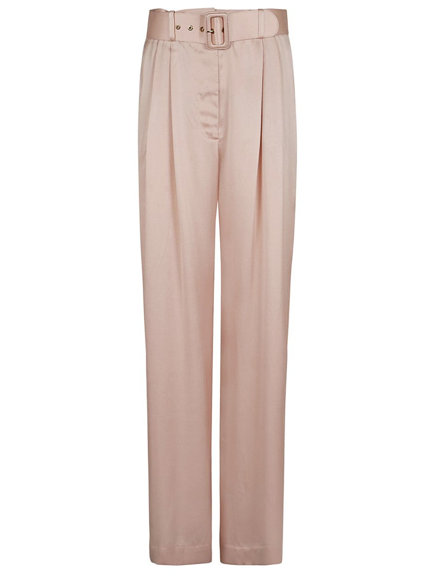 Zimmermann Pink Silk Tuck Pant