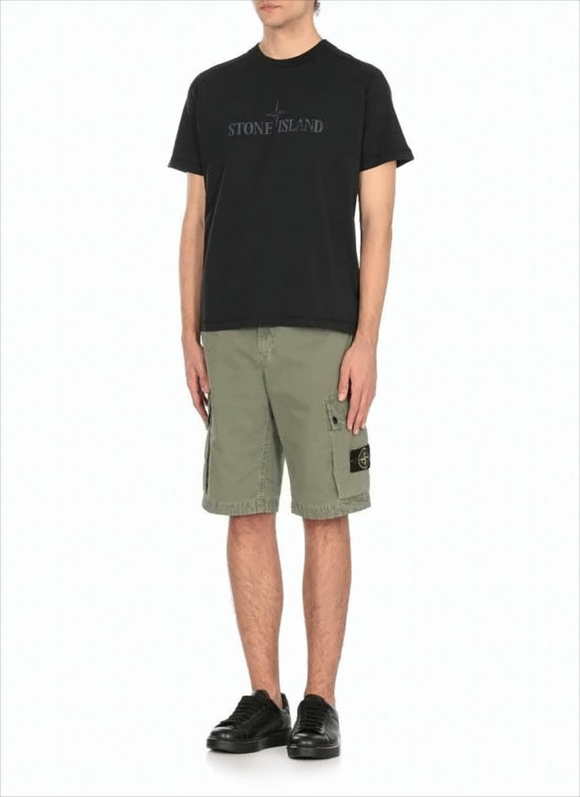 Stone Island Short-Sleeve Cotton T-Shirt With Compass Graphic