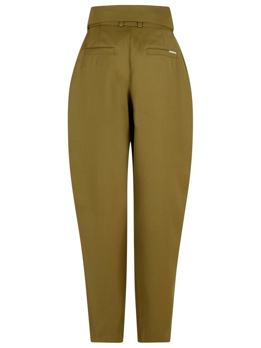 The Attico Green Virgin Wool Trousers