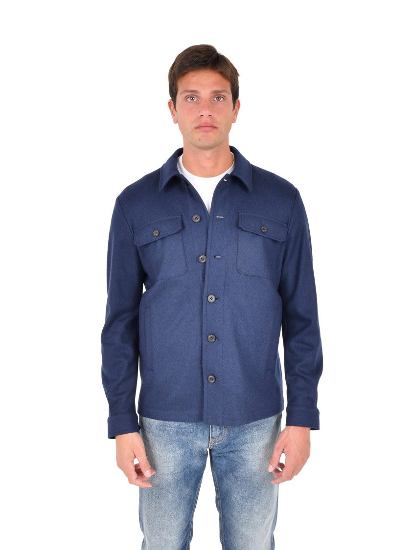 Drumohr Casual Overshirt In Wool And Cashmere Blend