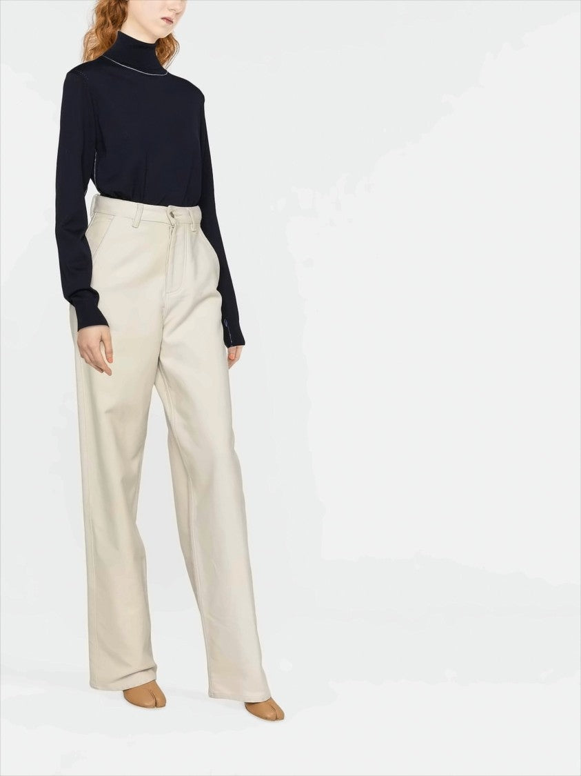 Maison Margiela High-Neck Knit Sweater With Four Stitch Lines