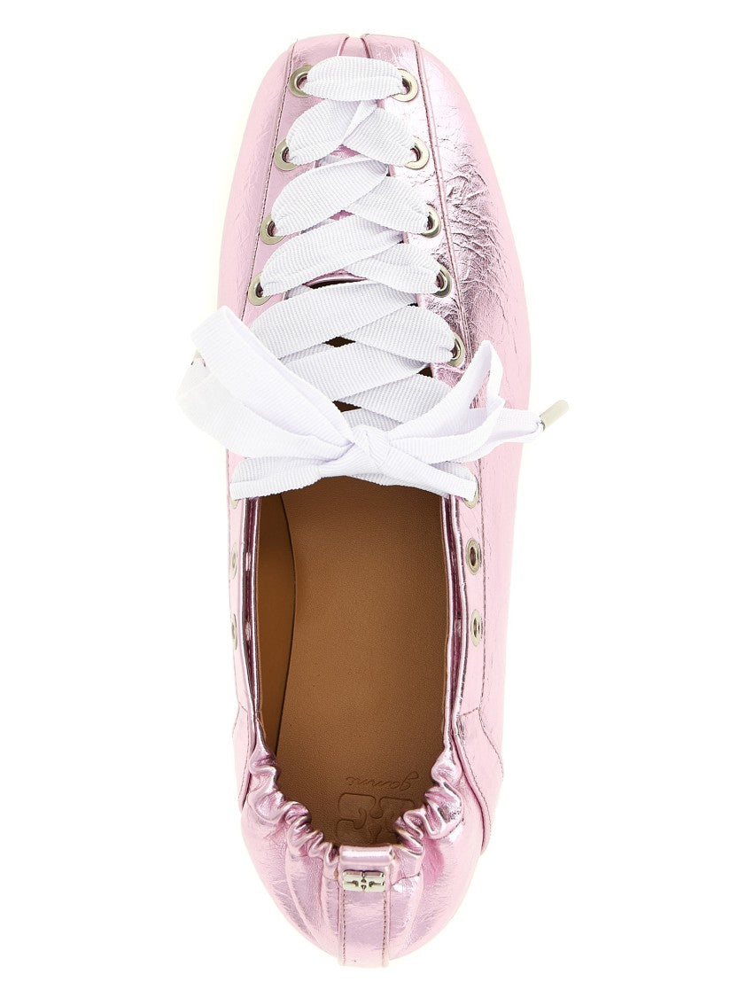 Ganni 'Lace-Up' Ballet Flats
