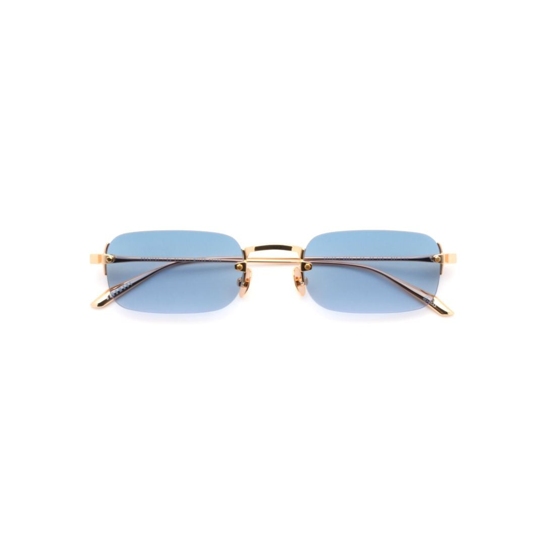 Gast Astro Rectangular Rimless Sunglasses With Gradient Blue Lenses