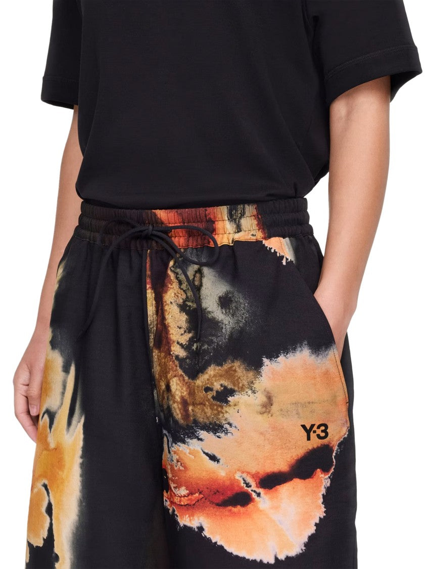 Y-3 Abstract Pattern Wide-Leg Trousers