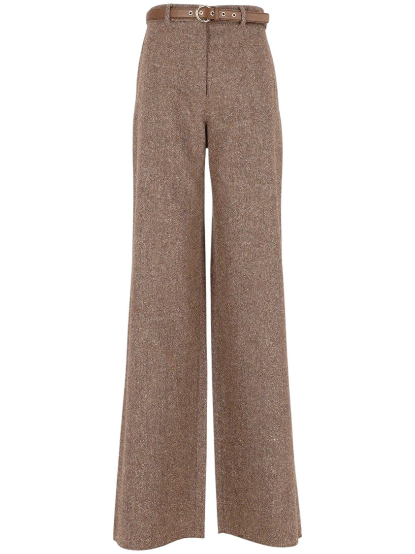 Max Mara Gioia High-Waist Textured Wide-Leg Pants