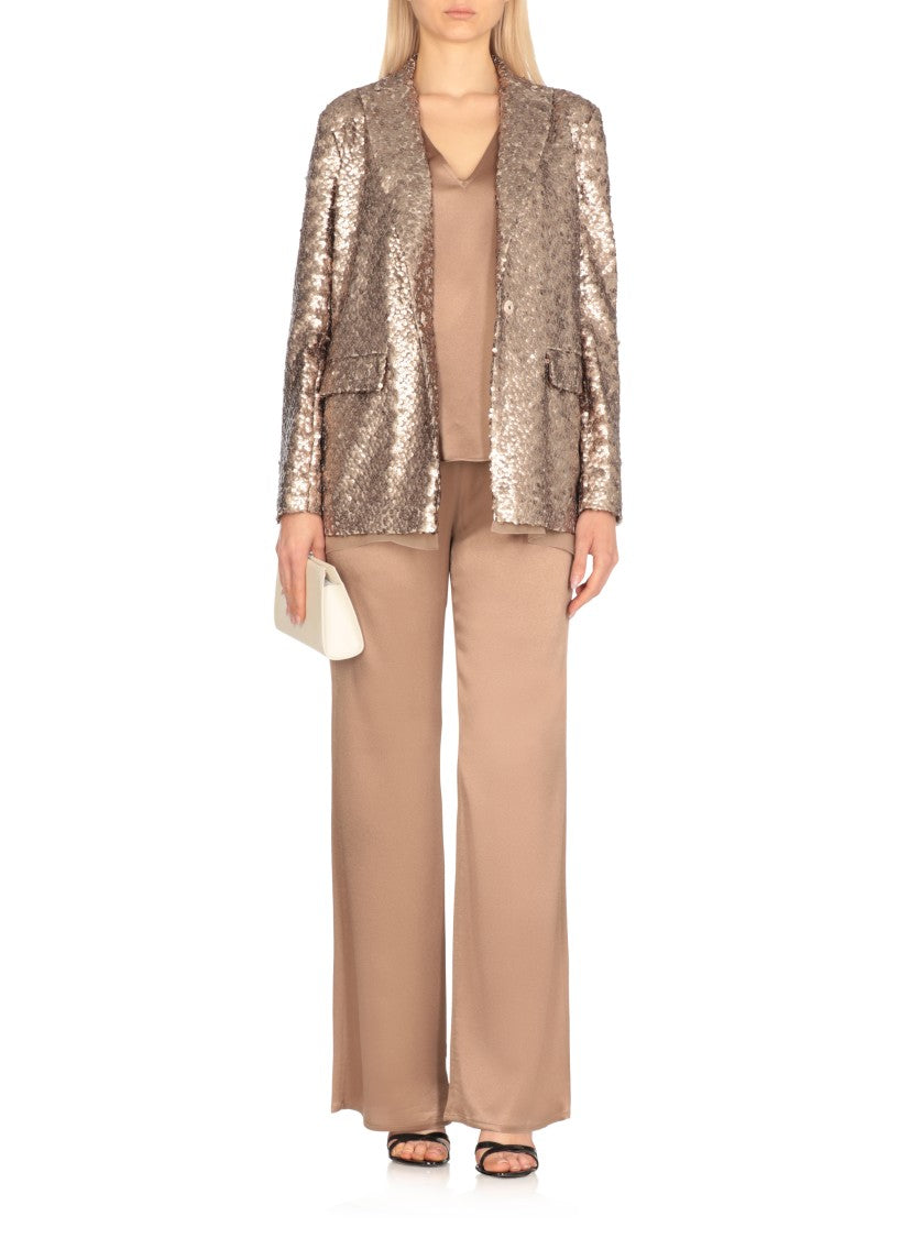 Antonelli All-Over Paillettes Gold Blazer