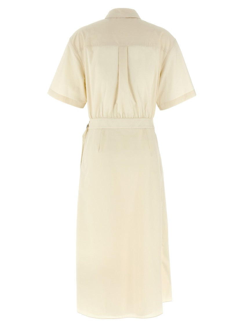 Theory Shirt-Style Maxi Wrap Dress With Pleated Skirt