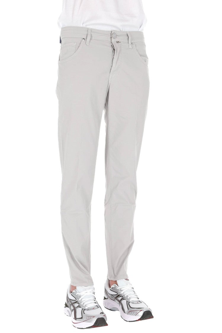 Jacob Cohen Grey Scott Saffiano Cotton Pants