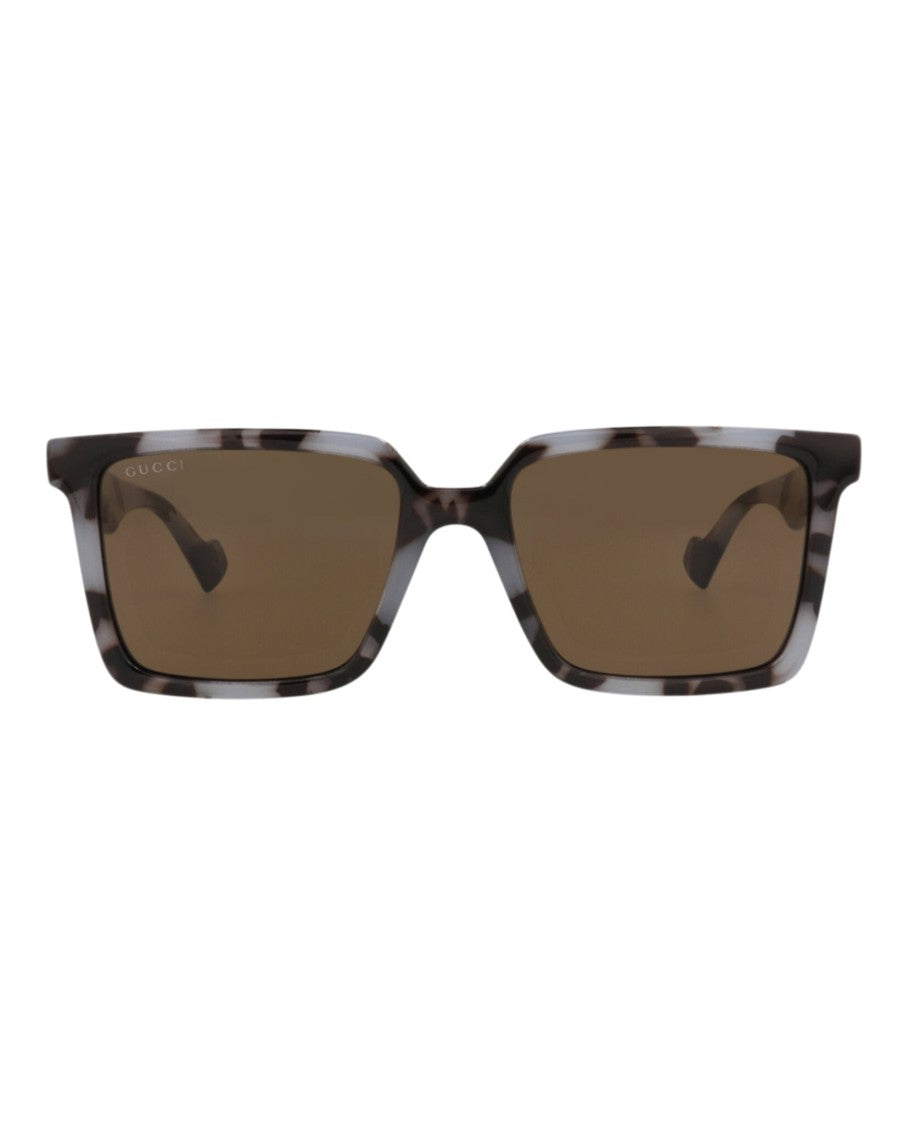 Gucci Square-Frame Injection Sunglasses With Velvet Case And Matching Accessories