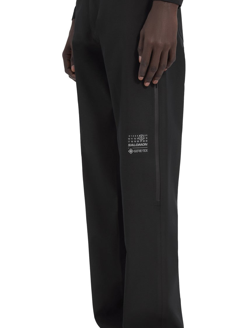Mm6 X Salomon Tailored Black Trousers With Logo Print