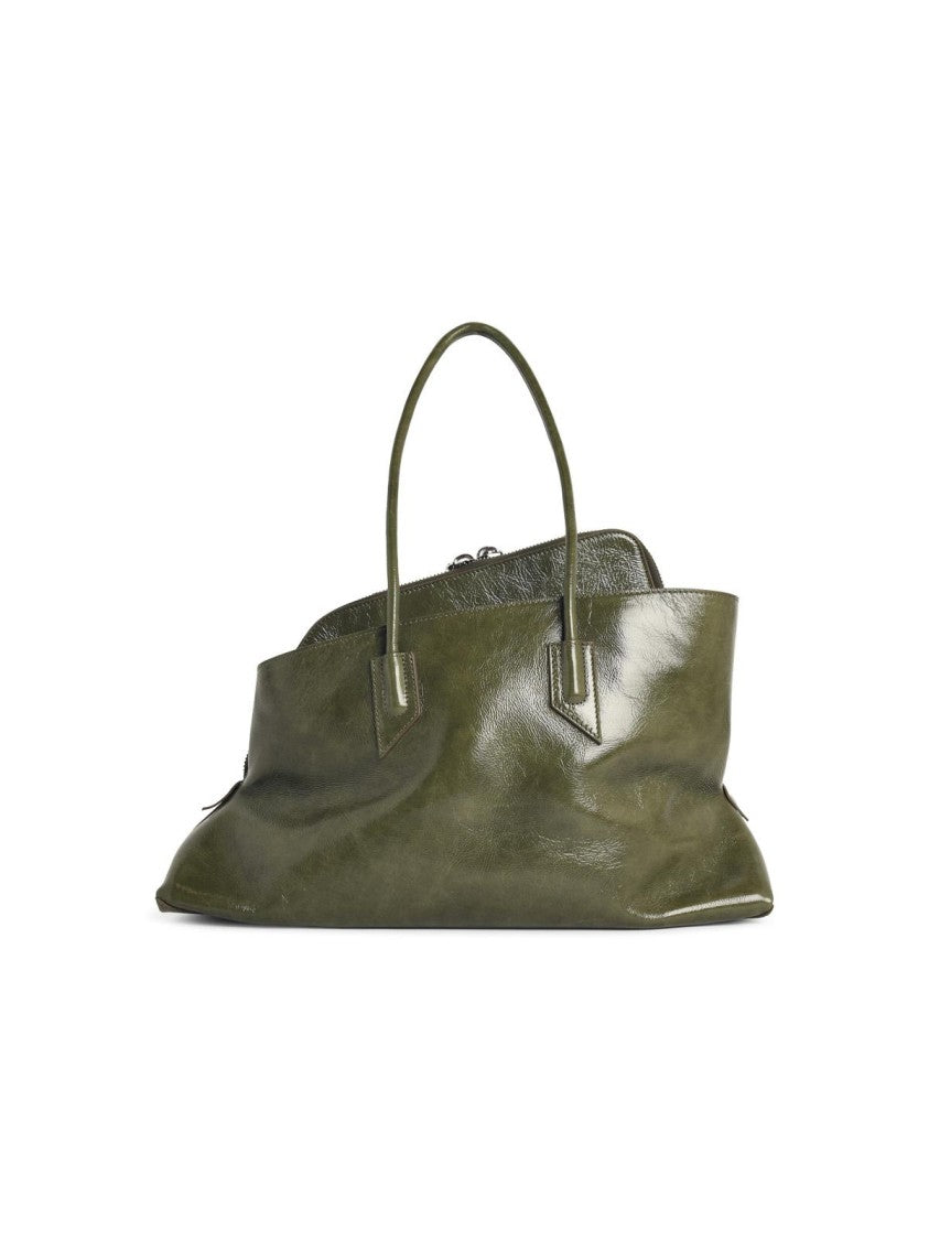 The Attico Medium 'La Passeggiata' Green Leather Bag