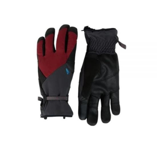 Klattermusen Textured Black Gloves With Deep Red Back