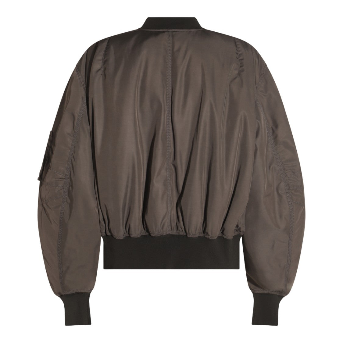 The Attico Oversized Grey Bomber Jacket With Contrasting Details