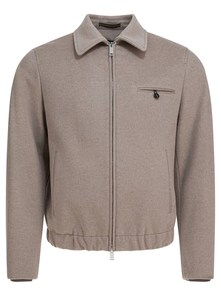 Montedoro Minimalist Beige Virgin Wool Blend Jacket
