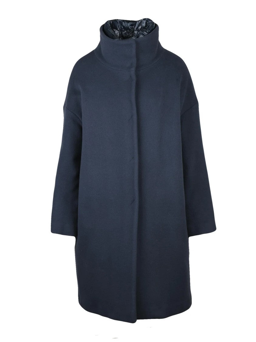 Herno Minimalist Wool-Polyamide Coat With Removable Down Lining