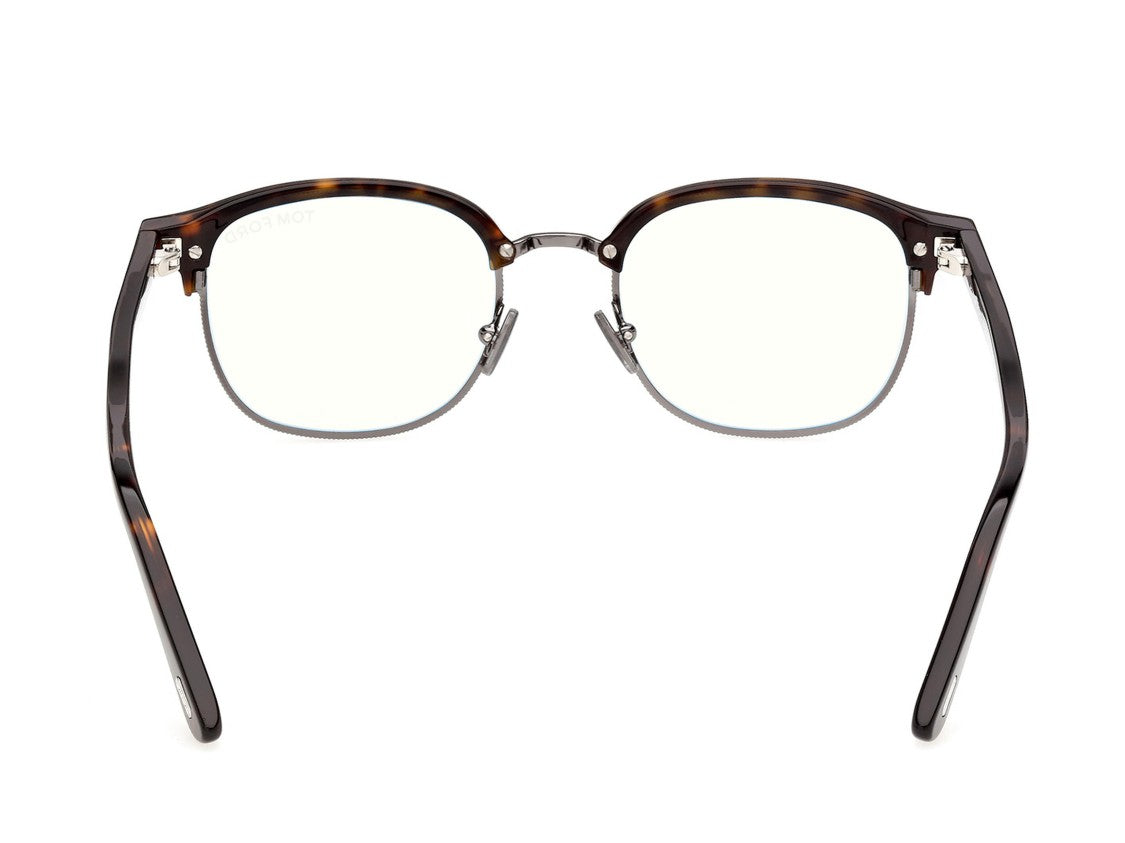 Tom Ford Ft6185-B Tortoiseshell Metallic Accent Square Sunglasses