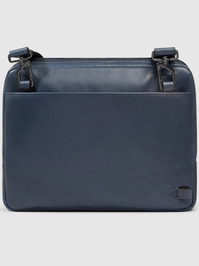 Piquadro Deep Blue Ipad 11 Leather Crossbody