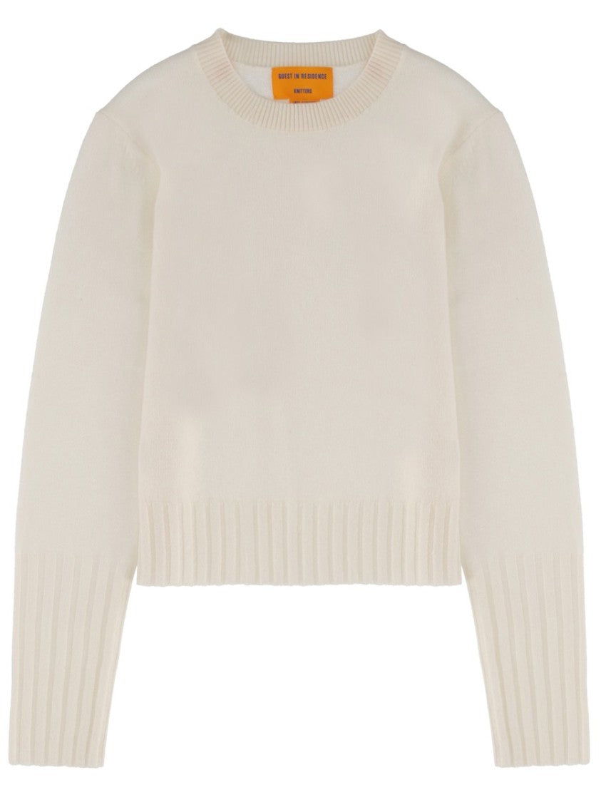 Guest In Residence Shrunken Crew Cropped Ribbed Cashmere Sweater