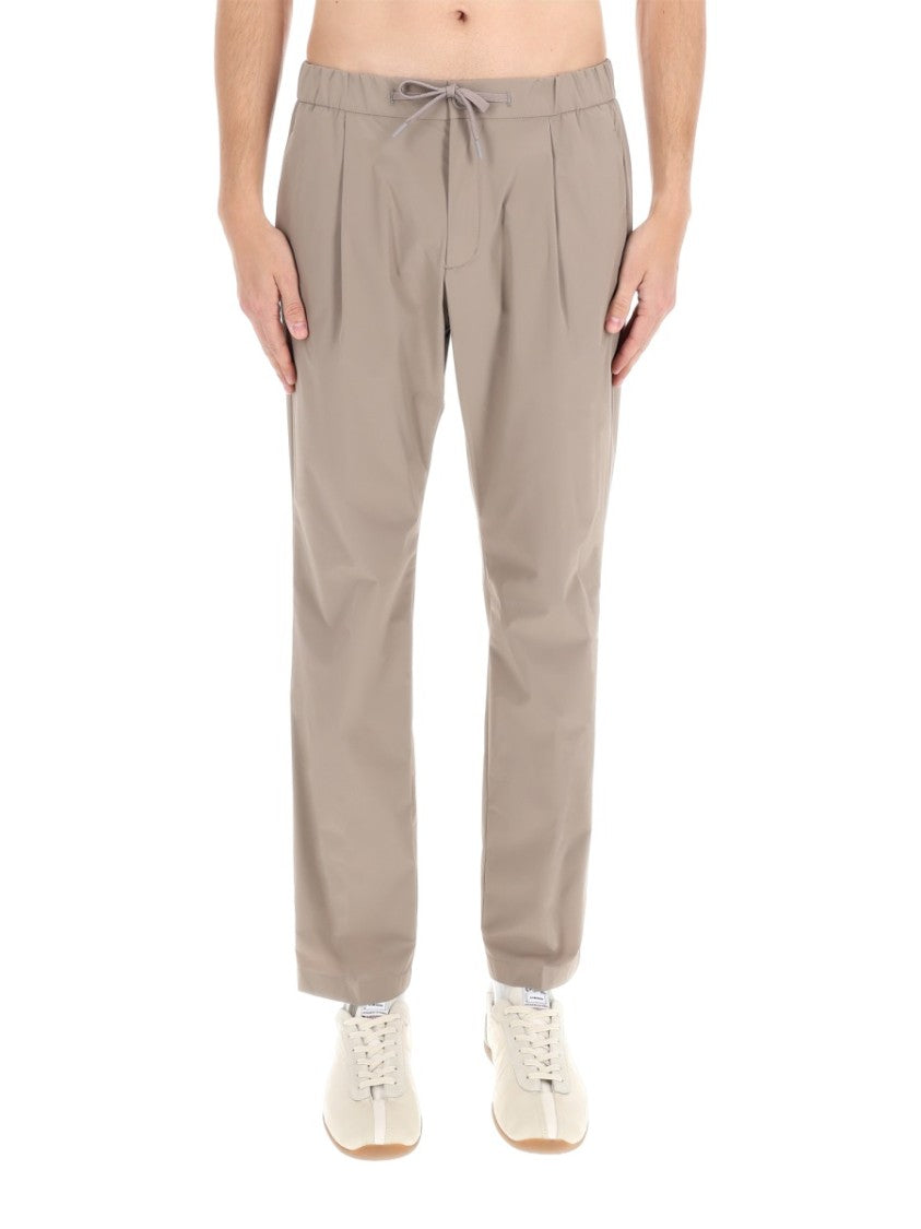 Herno Neutrals Drawstring Elastic Waistband Polyamide Straight-Leg Pants