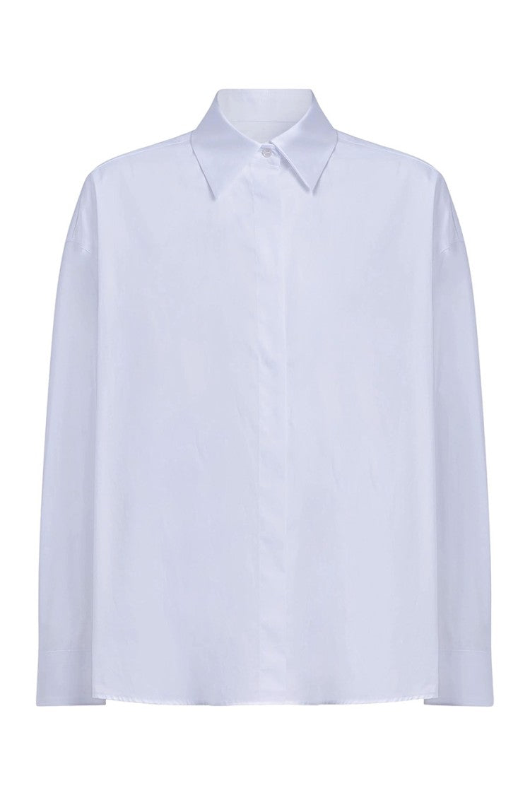 Dondup White Cotton Raw-Hem Oversized Shirt