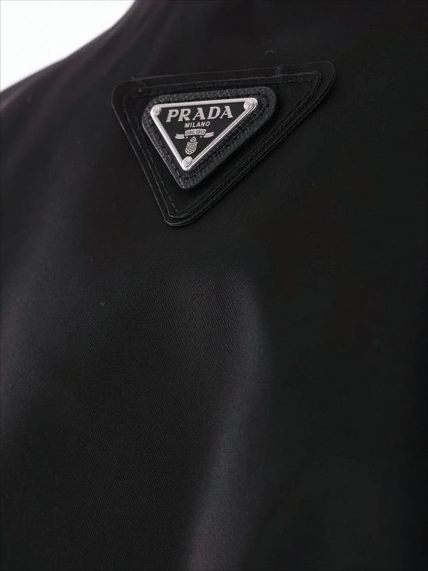 Prada Black Polyamide Jacket With High Collar