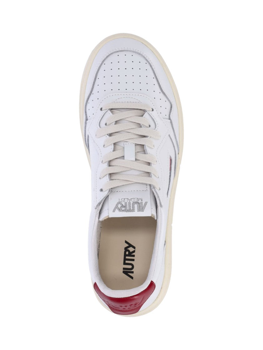 Autry Low-Top White Leather Sneakers With Perforated Detailing