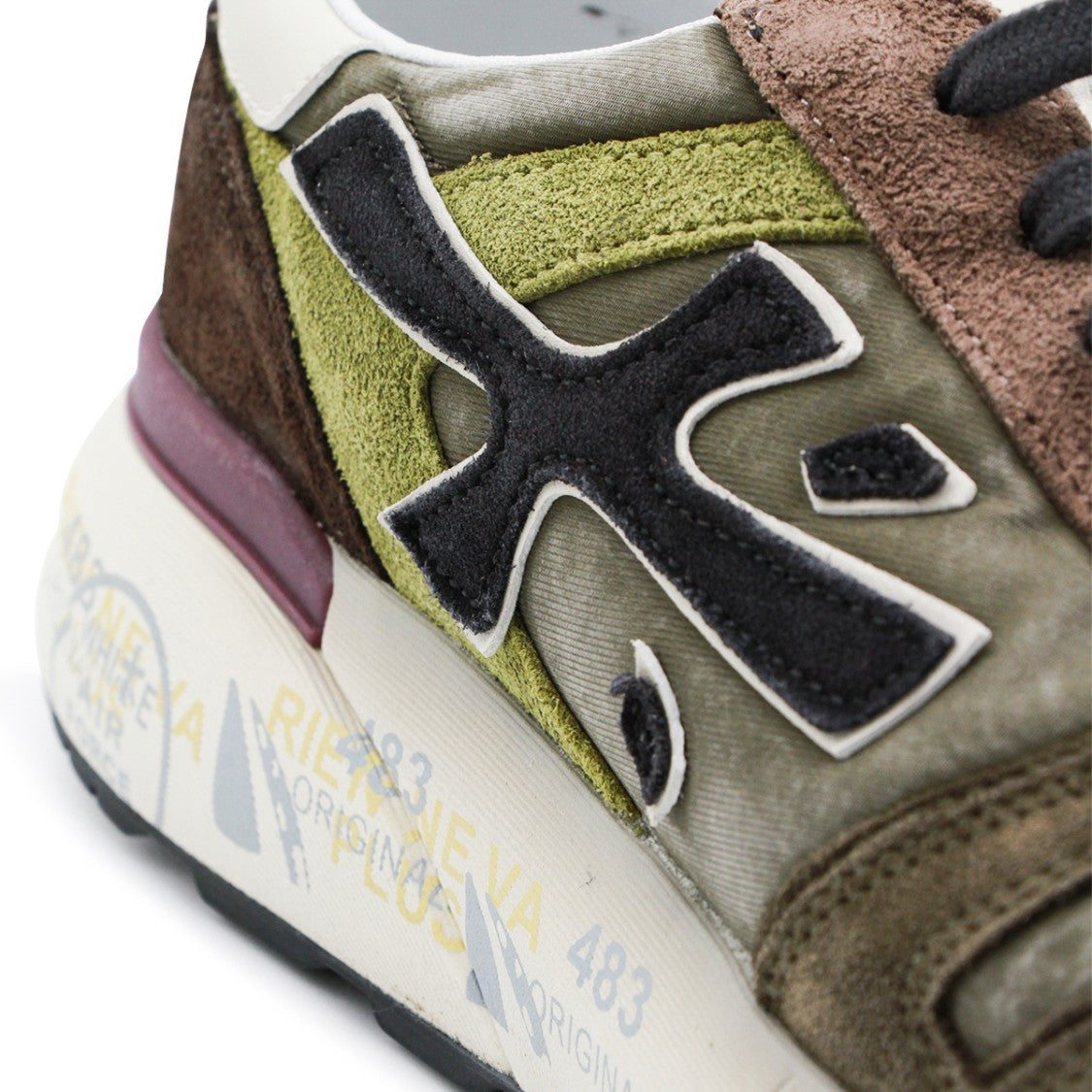 Premiata Green Mick Leather Worn Effect Sole Sneakers
