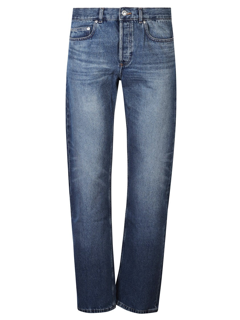 A.P.C. Blue Five Pocket Cotton Jeans