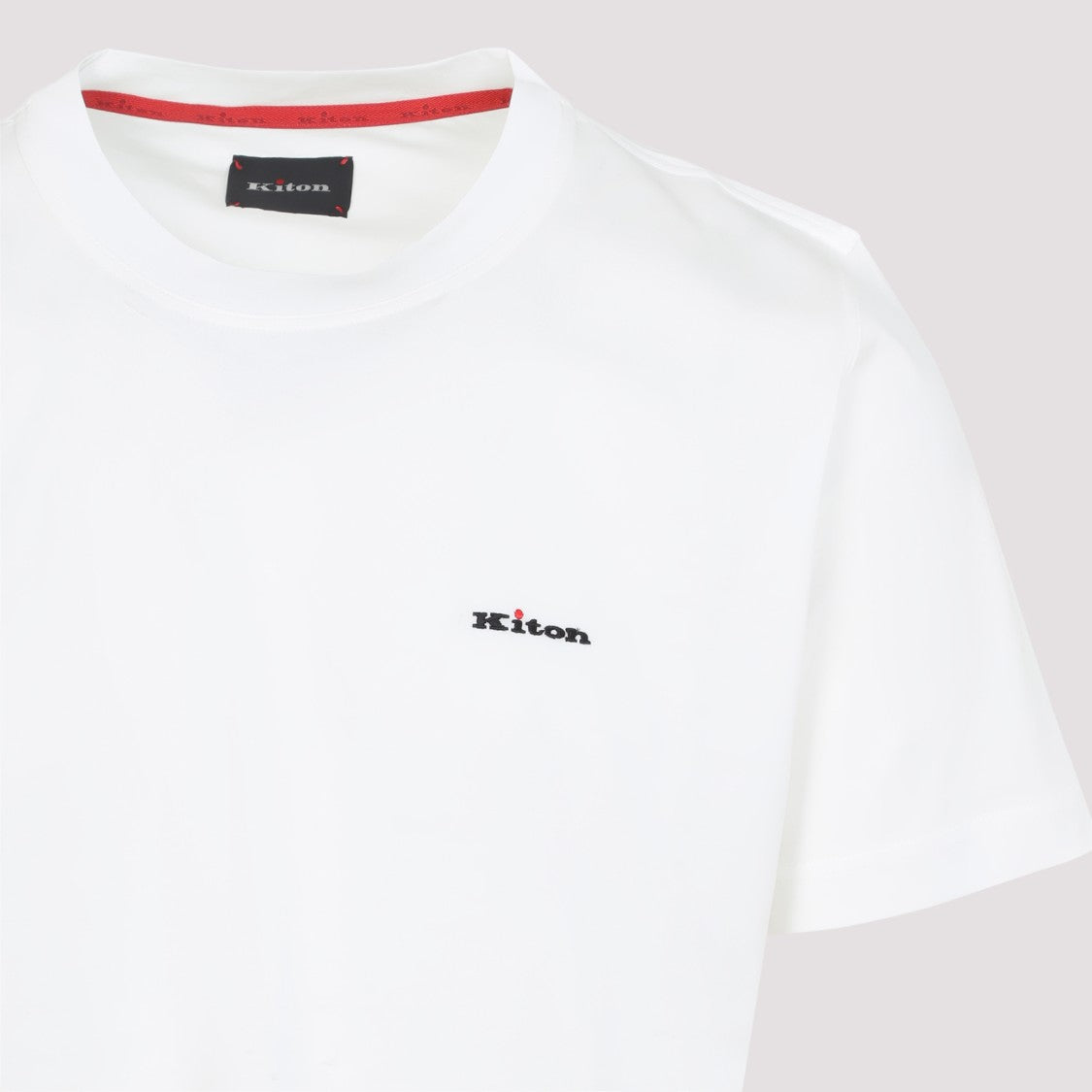 Kiton Crisp White T-Shirt With Subtle Branding