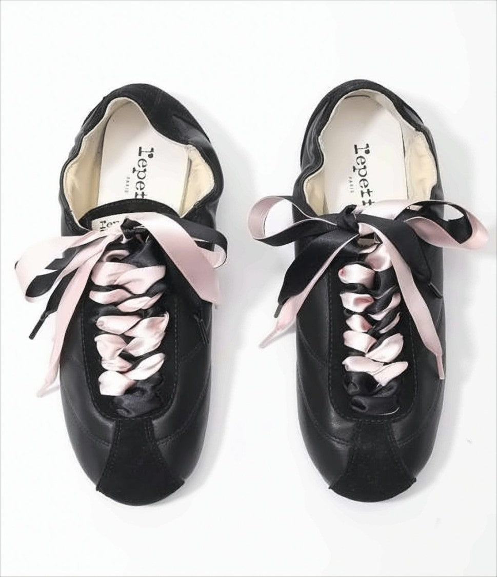 Repetto Lambskin Slip-On Sneakers With Glossy Ribbon Laces