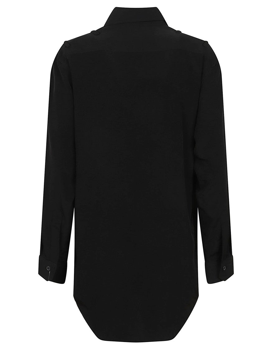 Yohji Yamamoto Button-Down Crepe Shirt With Pointed Collar And Patch Pockets