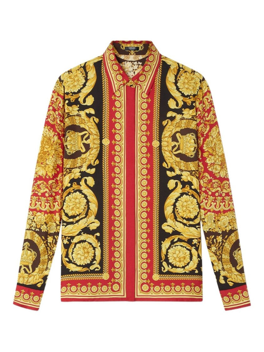 Versace Baroque Print Long-Sleeve Top