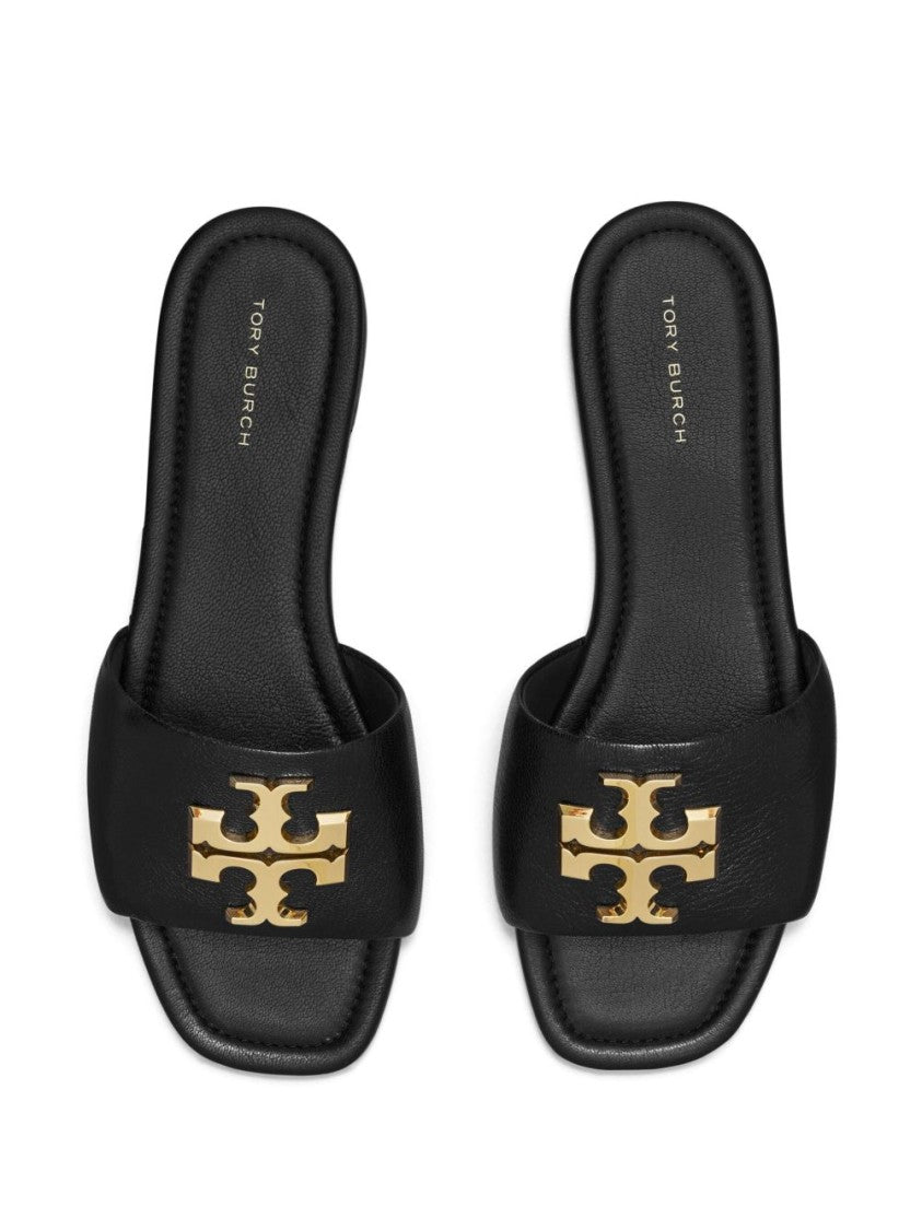 Tory Burch Black Open Toe Gold Strap Sandals