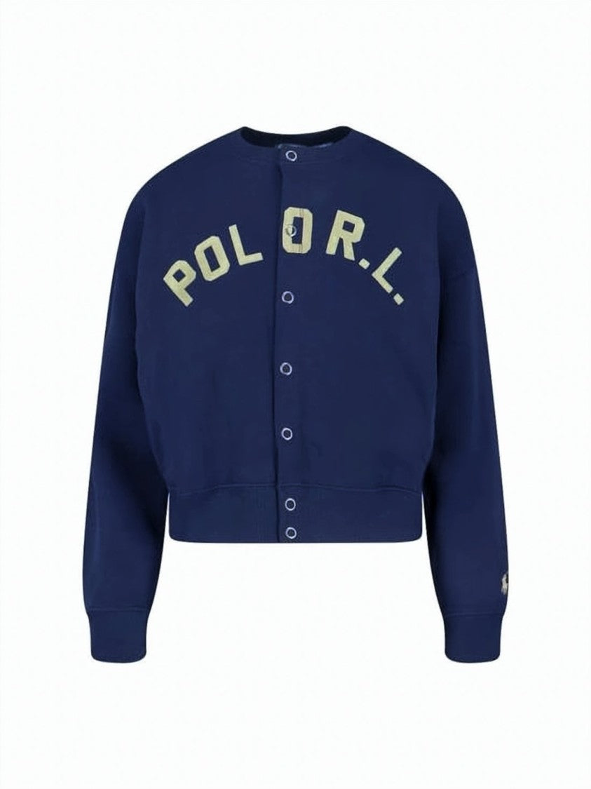 Polo Ralph Lauren Cropped Long-Sleeve Top With Snap-Button Front And Ribbed Cuffs