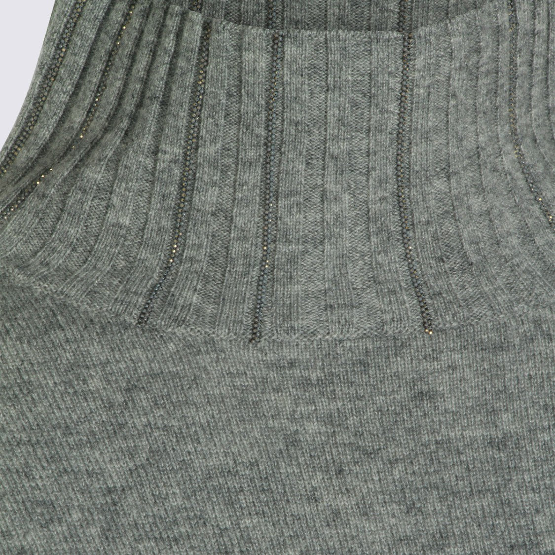 Fabiana Filippi Straight Fit Midi Dress With Ribbed Turtleneck And Cuffs