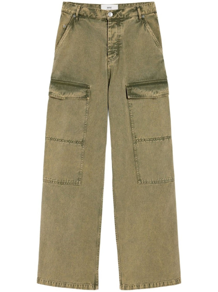 Ami Paris Relaxed Wide-Leg Trousers