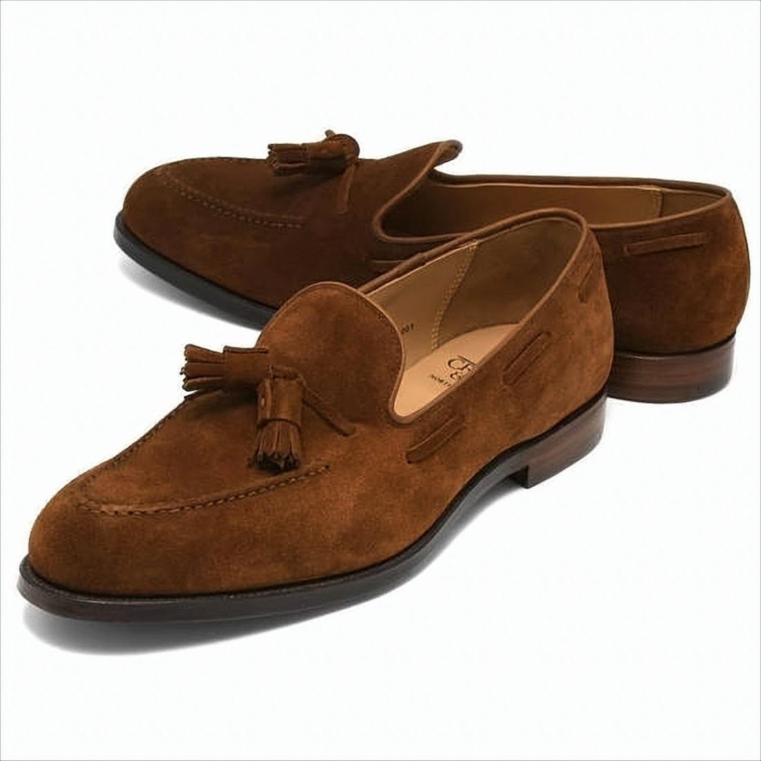 Crockett & Jones Tassel Loafers In Rich Suede
