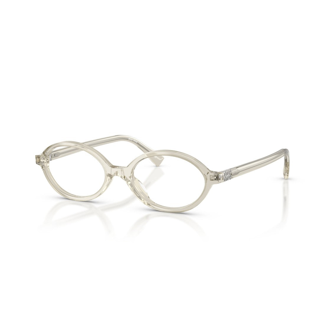 Miu Miu 0Mu 01Xv Translucent Acetate Oval Frame Sunglasses