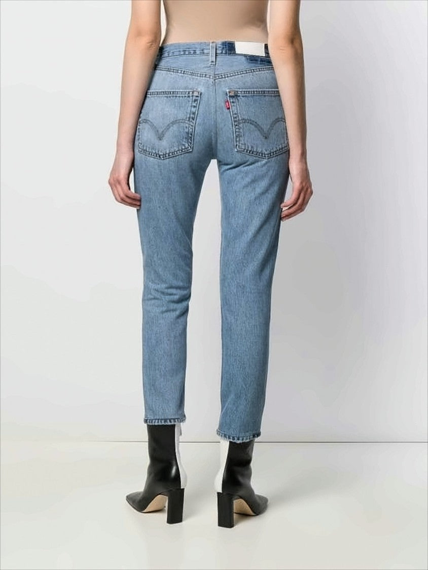Re/Done Classic Light Blue Straight-Leg Denim Pants